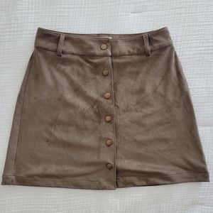 Marine Layer Rosie A-Line Suede Skirt XS Birch